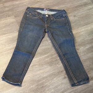 Bebe Classic Blue Denim capri vintage size 30 low rise